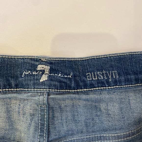 7FAMK Austyn Relaxed Fit Distressed Straight Leg Men’s Jeans Sz 33 Cotton - Picture 7 of 16